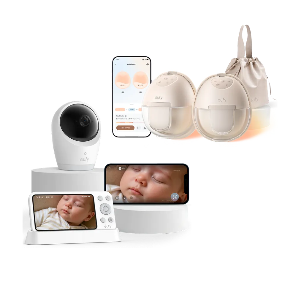 eufy-tire-lait-portable-s1-baby-monitor-cam-ra-e21-4k-pack-allaitement-et-survei image 1