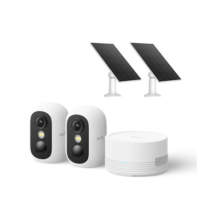eufy-eufycam-c35-kit-2-cam-ras-homebase-mini-panneau-solaire-cam-ra-de-surveilla image 1