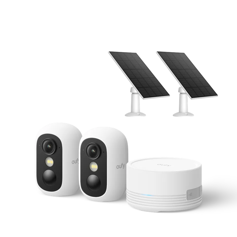 eufy-eufycam-c35-kit-2-cam-ras-homebase-mini-panneau-solaire-cam-ra-de-surveilla image 1
