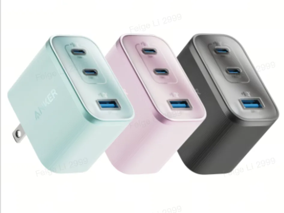 eufy-chargeur-usb-c-70w-rose-3-ports-pd-piq-3-0 image 1