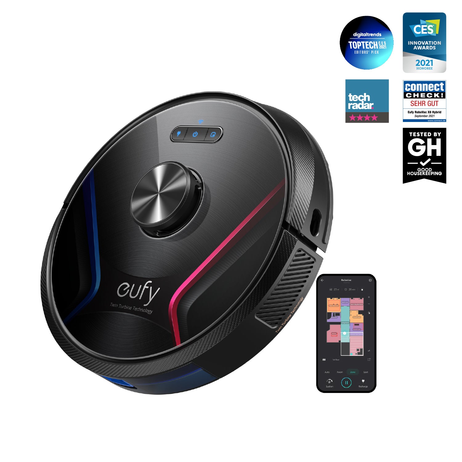 eufy-clean-robovac-x8-aspirateur-robot-double-turbine-2x-2000-pa image 8