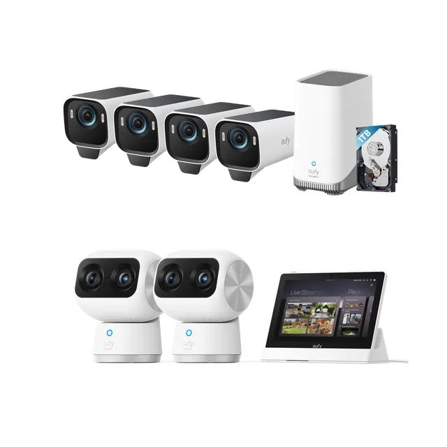 eufy-4k-protection-premium-bundle-eufycam-s3-pro-4-cam-ras-indoor-cam-s350-displ image 1