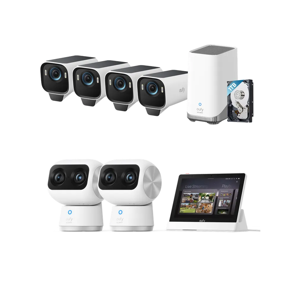 eufy-4k-protection-premium-bundle-eufycam-s3-pro-4-cam-ras-indoor-cam-s350-displ image 1