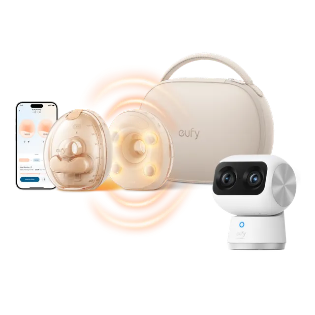 eufy-s2-pro-tire-lait-portable-chauffant-massant-indoor-cam-s350-pack image 1