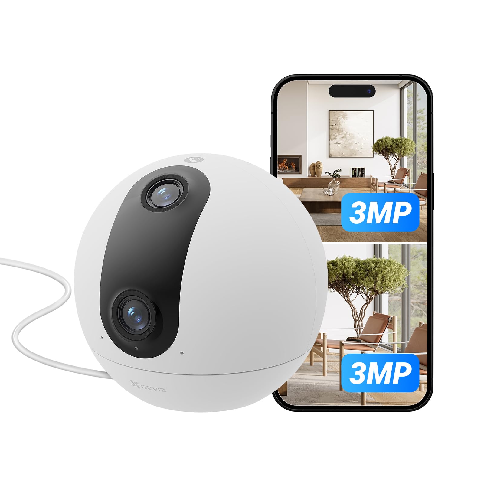 ezviz-c60p-cam-ra-int-rieure-wifi-6-double-objectif-2k-360-avec-d-tection-humain image 1
