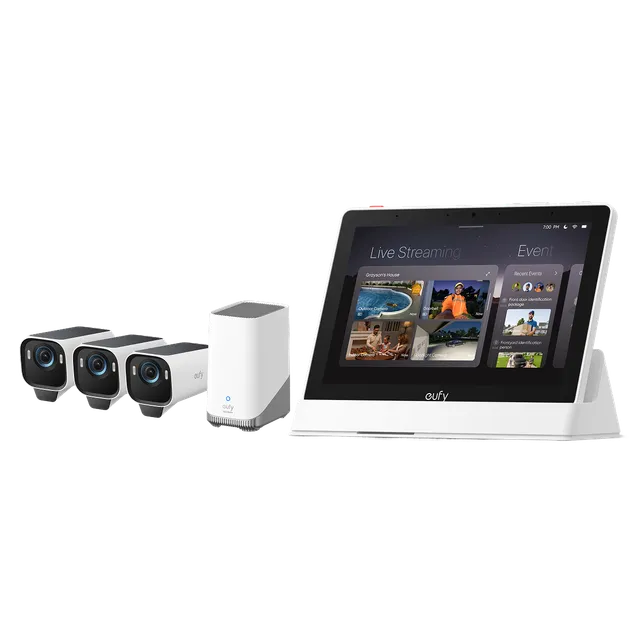 eufy-eufycam-s3-pro-smart-display-kit-3-cam-ras-cran-4-vues image 1