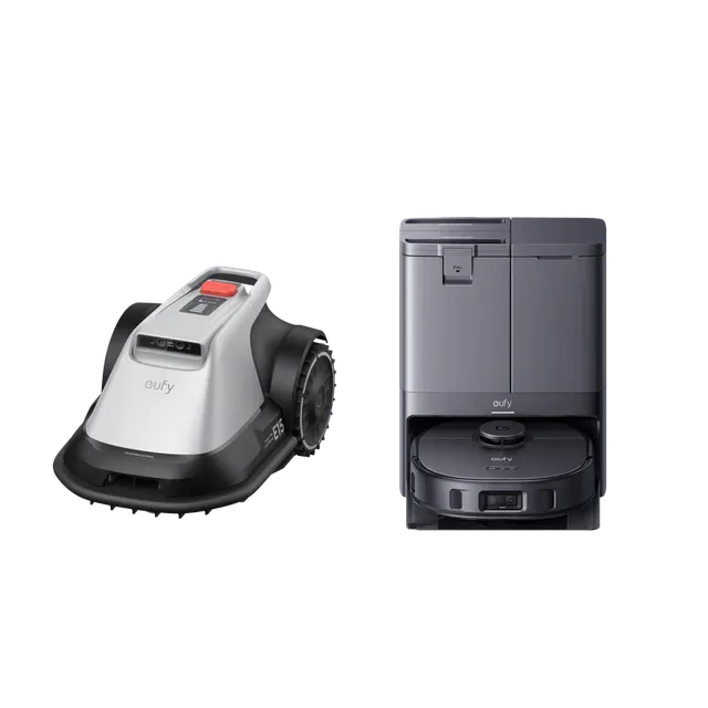 eufy-robot-tondeuse-e15-x10-pro-omni-tondeuse-robot-sans-fil-vision-fsd-aspirate image 1
