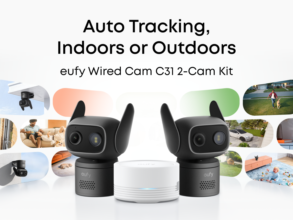 eufy-wired-cam-c31-noire-lot-de-2-homebase-mini-64-go image 2