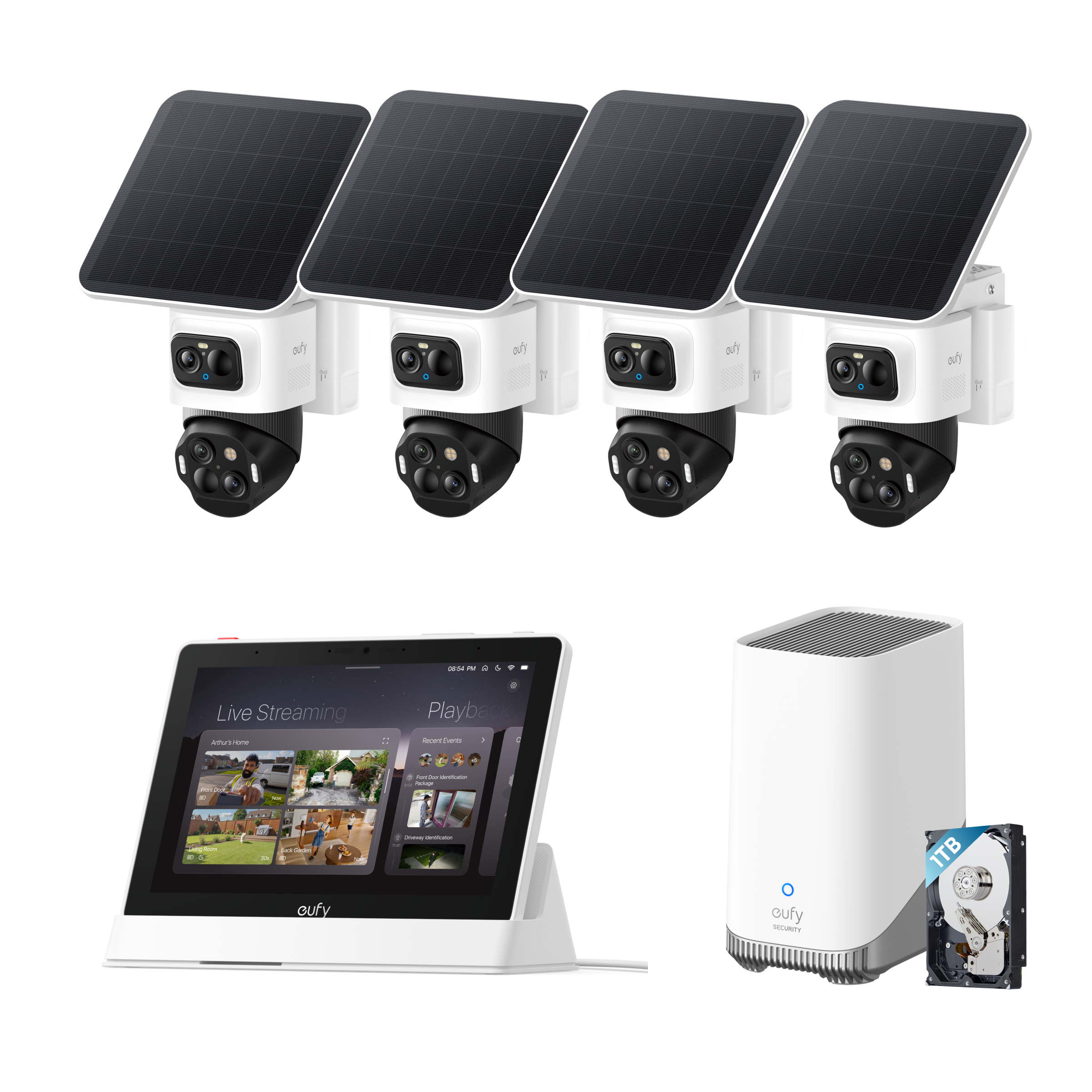 eufy-eufycam-s4-pack-de-4-homebase-3-smart-display-e10-disque-dur-1-to image 1