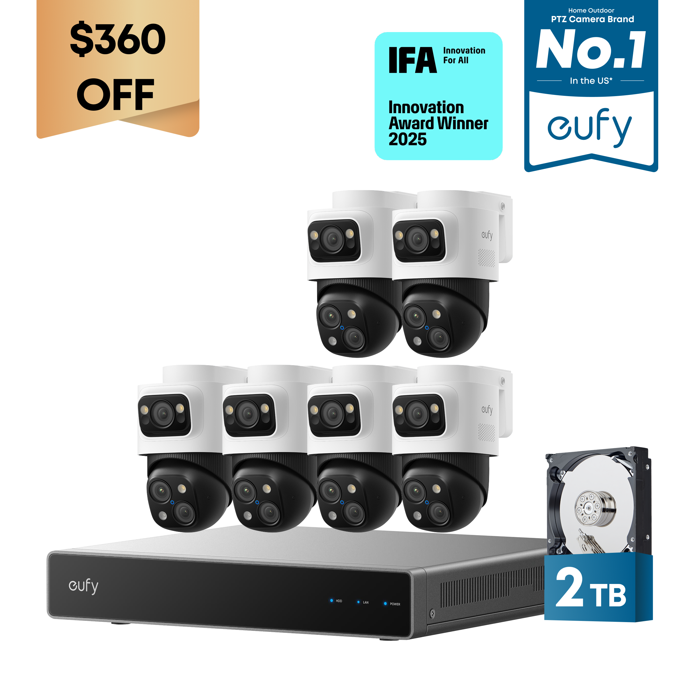 eufy-s4-max-kit-6-cam-ras-poe-nvr-syst-me-de-s-curit-4k-triple-objectif image 1