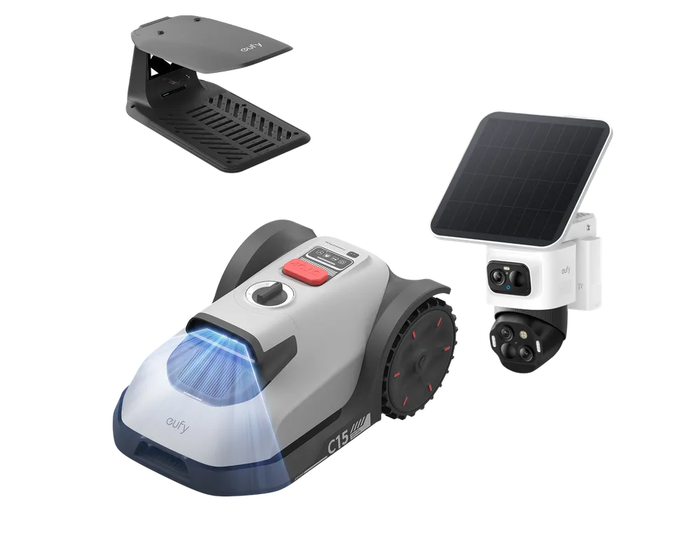 eufy-eufycam-s4-robot-tondeuse-c15-lot-cam-ra-de-s-curit-et-robot-tondeuse-sans- image 1