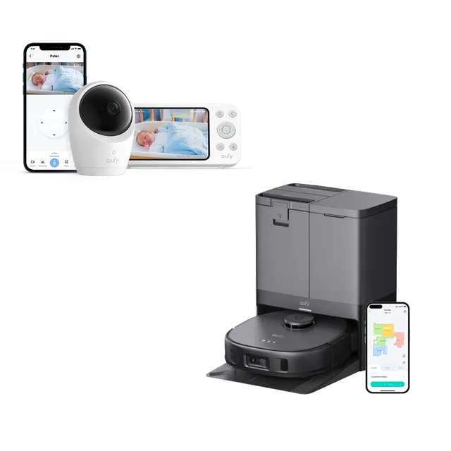 eufy-x10-pro-omni-baby-monitor-e20-pack-aspirateur-laveur-et-moniteur image 1