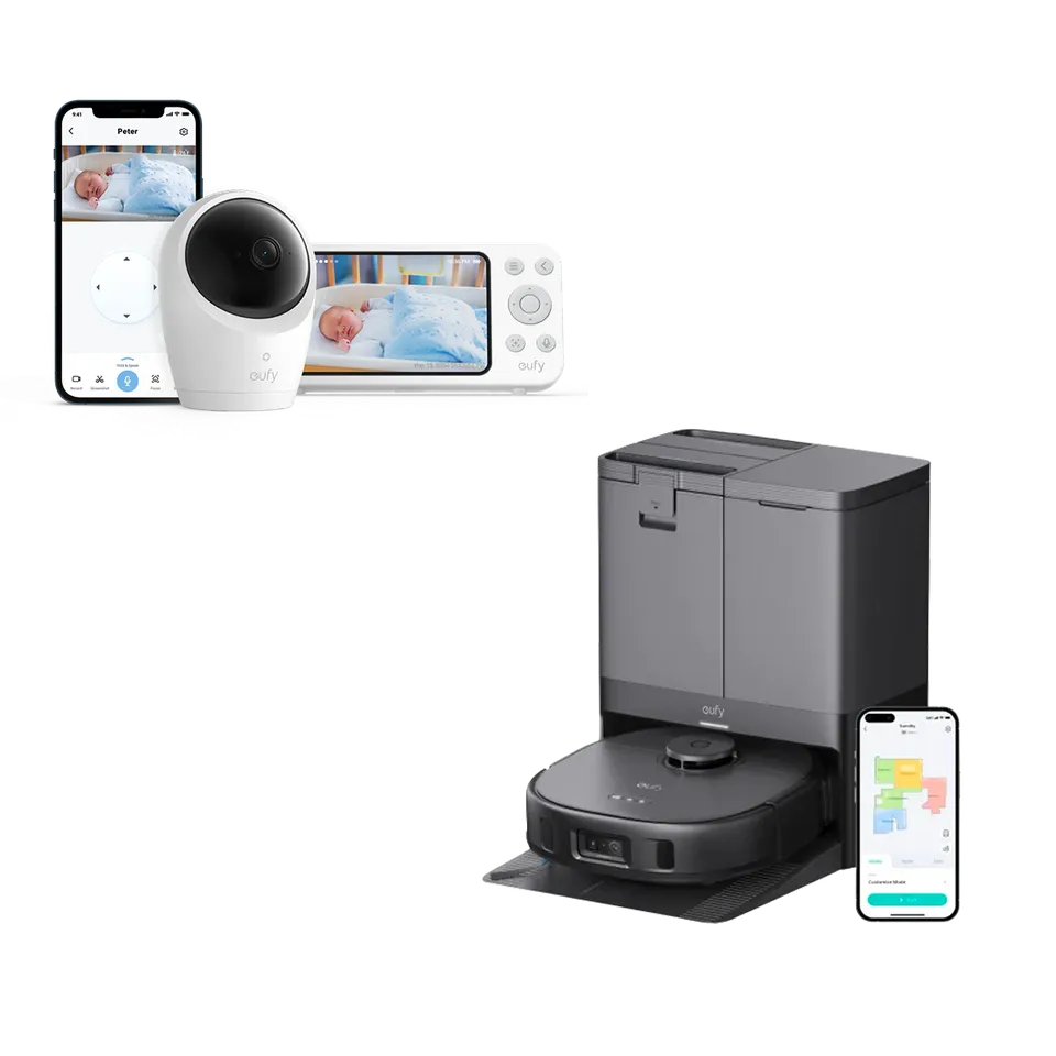 eufy-x10-pro-omni-baby-monitor-e20-pack-aspirateur-laveur-et-moniteur image 1