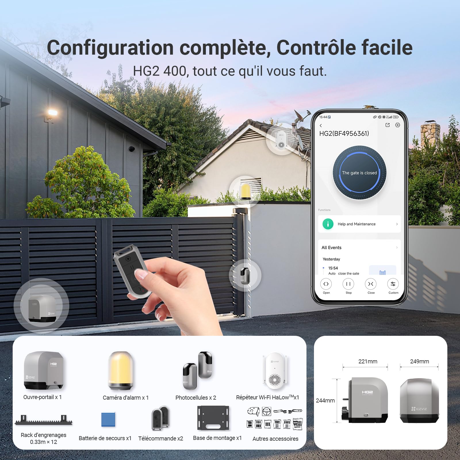 ezviz-hg2-400-moteur-portail-coulissant-400-kg-6m-wi-fi-cam-ra image 3