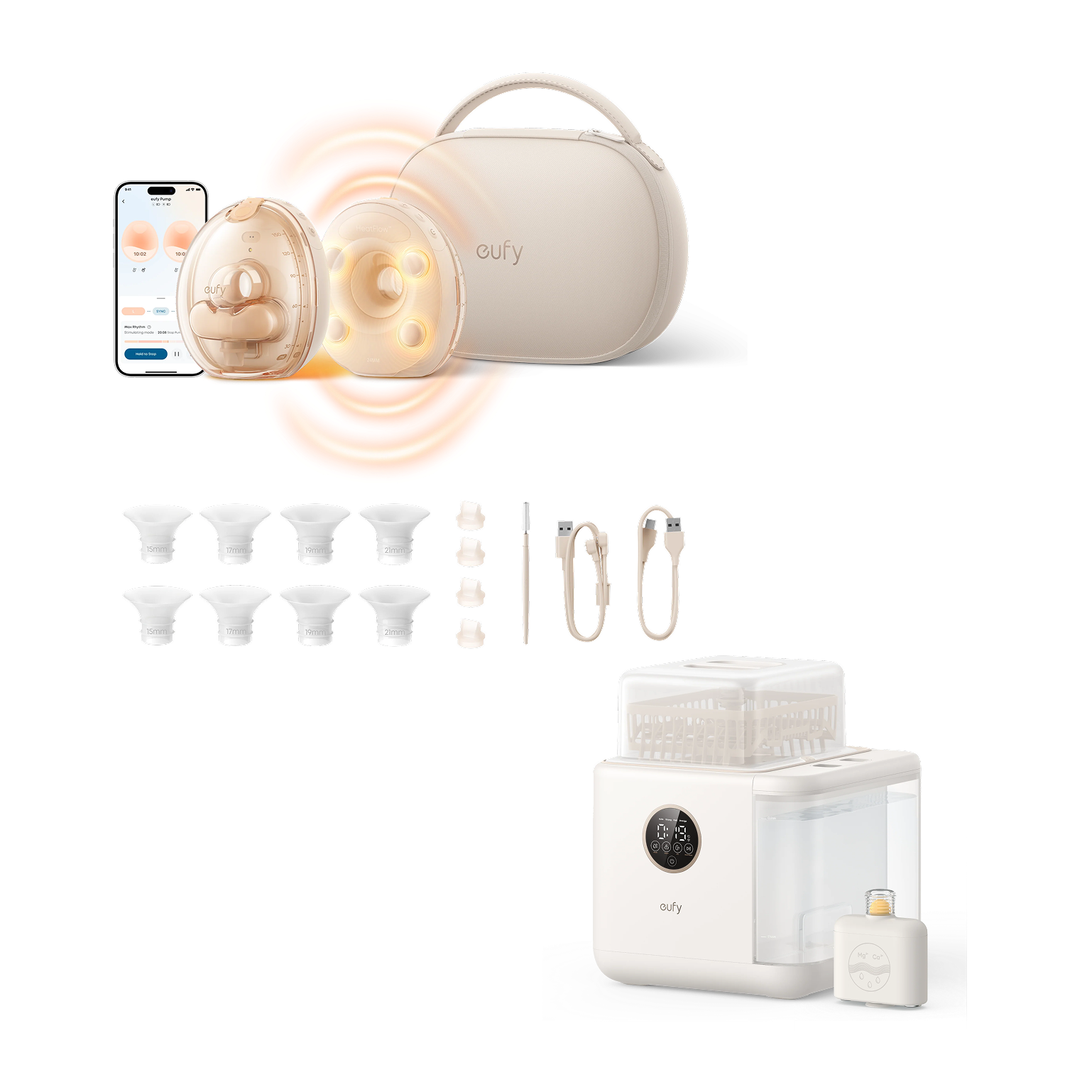 eufy-s2-pro-tire-lait-lectrique-chauffant-massant-avec-tui-de-charge-eufy-s1-pro image 1