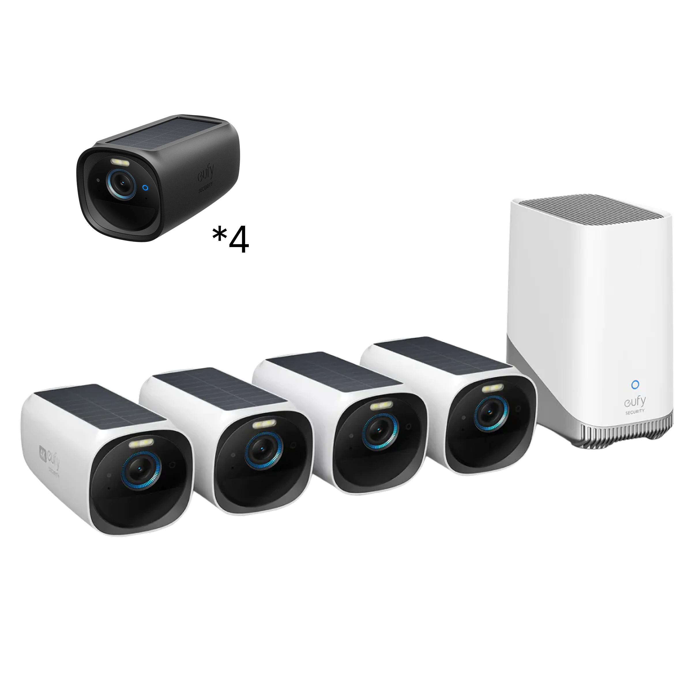 eufy-eufycam-s330-eufycam-3-kit-4-cam-ras-homebase-3-protections-kit-solaire-4k image 1