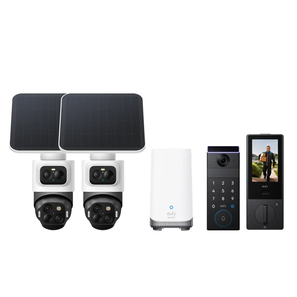 eufy-eufycam-s4-2-cam-kit-eufy-familock-s3-max-pack-2-cam-ras-triple-objectif-4k image 1