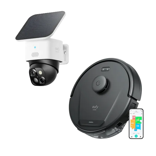 eufy-solocam-s340-eufy-clean-l60-pack-cam-ra-solaire-360-aspirateur-robot image 1