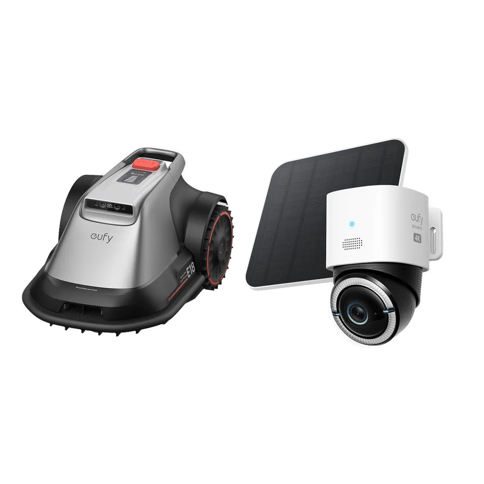eufy-robot-tondeuse-e18-cam-ra-4g-lte-s330-pack-jardin-et-s-curit image 1