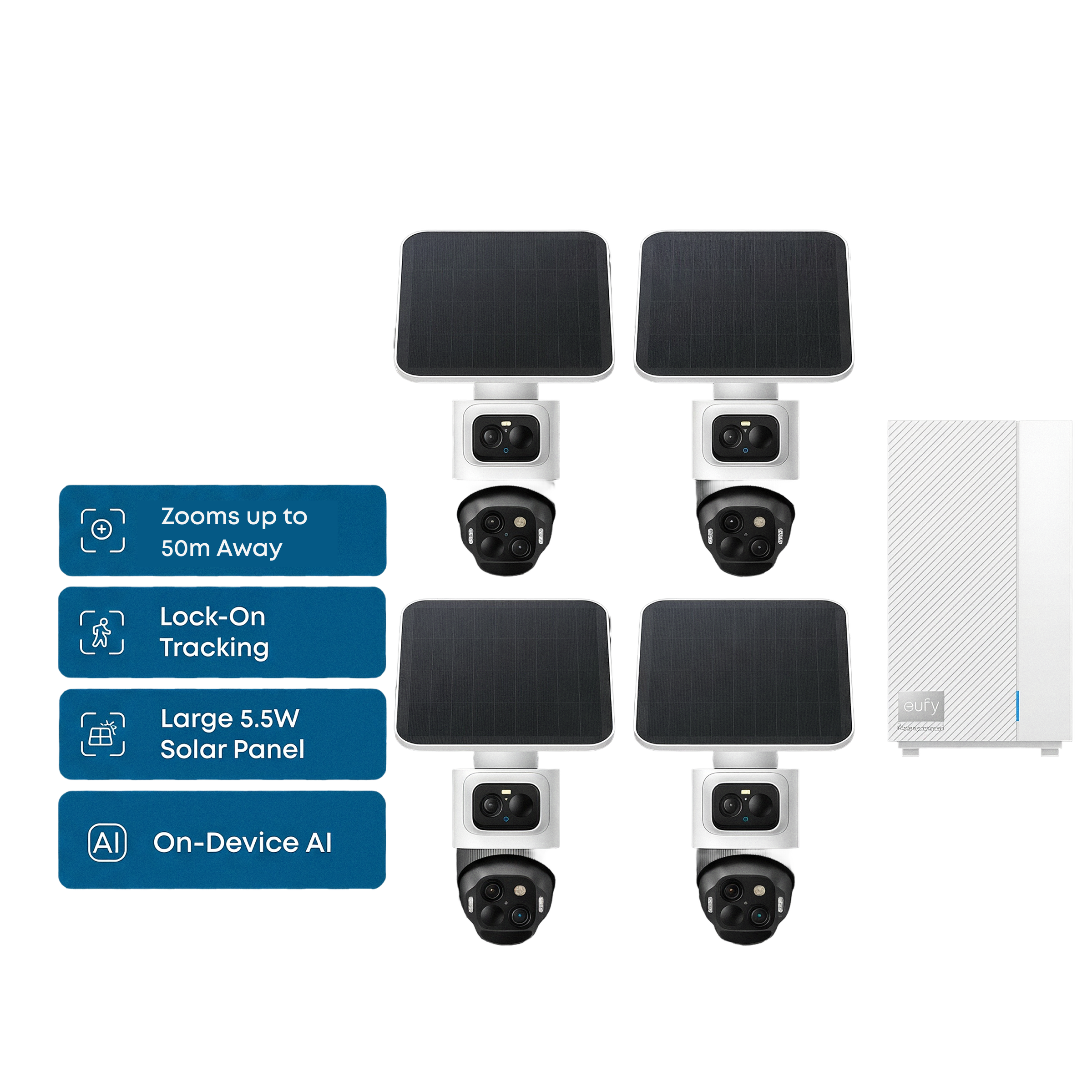 eufy-eufycam-s4-4-cam-kit-eufy-homebase-professional-s1-triple-lens-bullet-ptz-s image 1