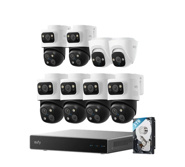eufy-poe-nvr-kit-8-cam-ras-s4-max-2x-bullet-ptz-s4-2x-turret-e41-4k image 1