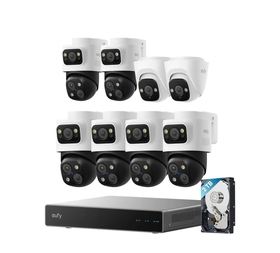 eufy-poe-nvr-kit-8-cam-ras-s4-max-2x-bullet-ptz-s4-2x-turret-e41-4k image 1