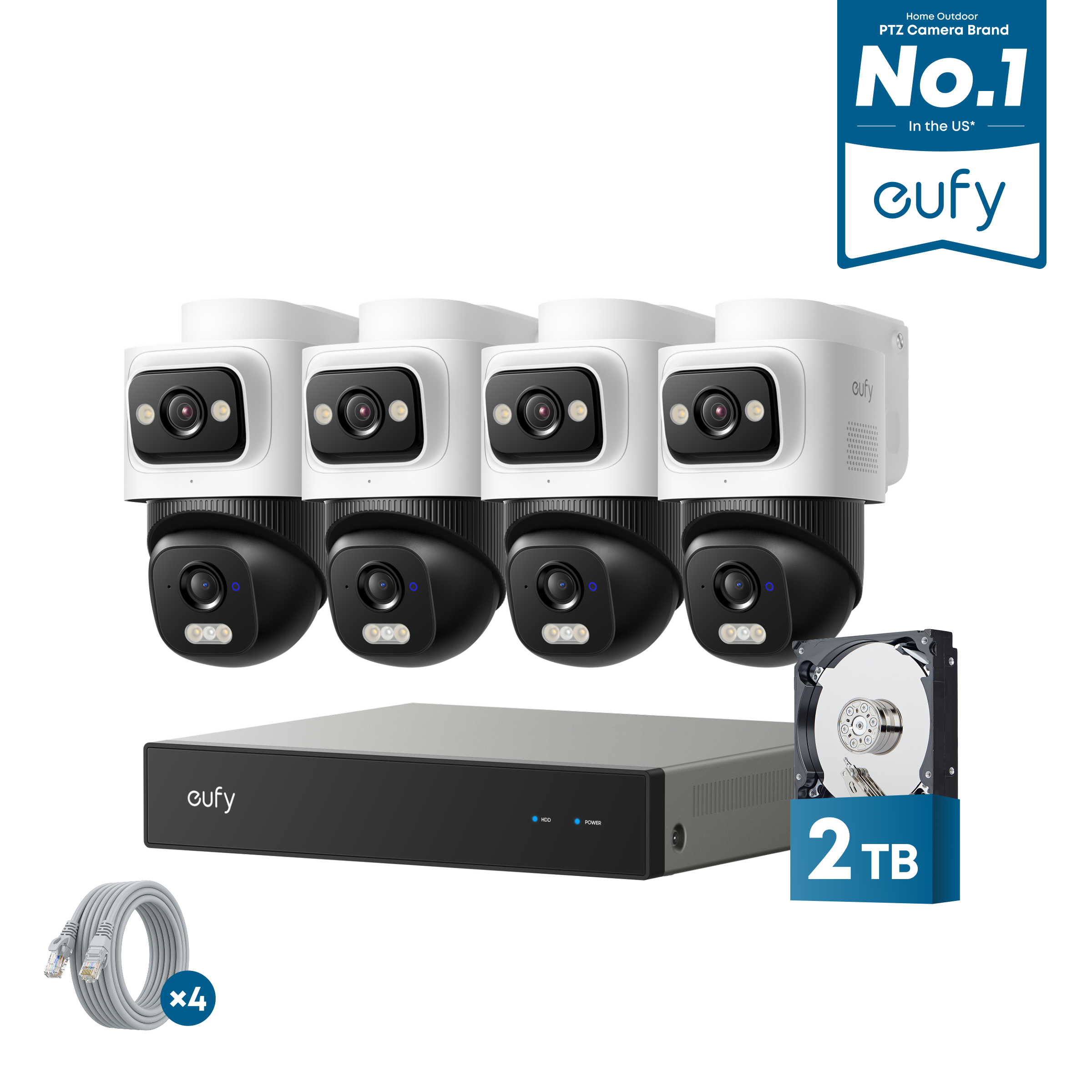 eufy-security-nvr-e50-kit-4-cam-ras-double-objectif-bullet-ptz-2k-4k-360 image 1