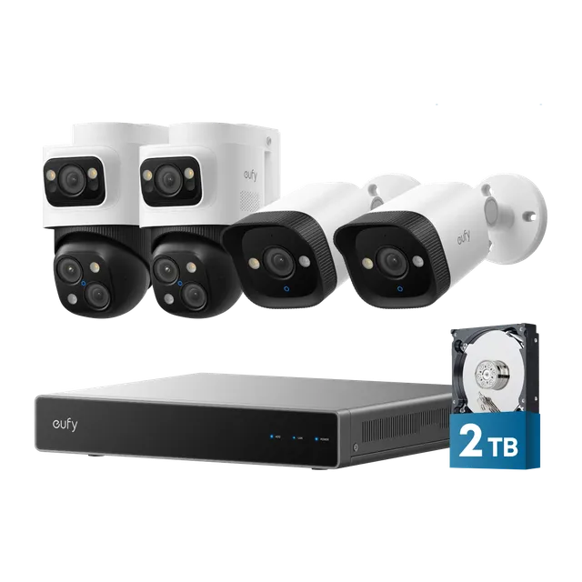 eufy-nvr-security-system-s4-blanc-enregistreur-8-canaux-2-cam-ras-bullet-ptz-poe image 1