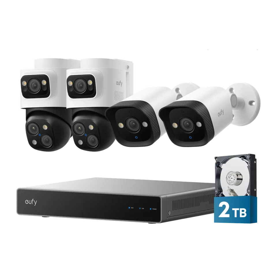 eufy-nvr-security-system-s4-blanc-enregistreur-8-canaux-2-cam-ras-bullet-ptz-poe image 1