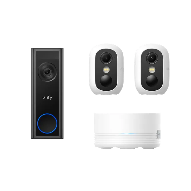 eufy-kit-sonnette-video-doorbell-c30-2k-2-cam-ras-c35-avec-hbmini image 1