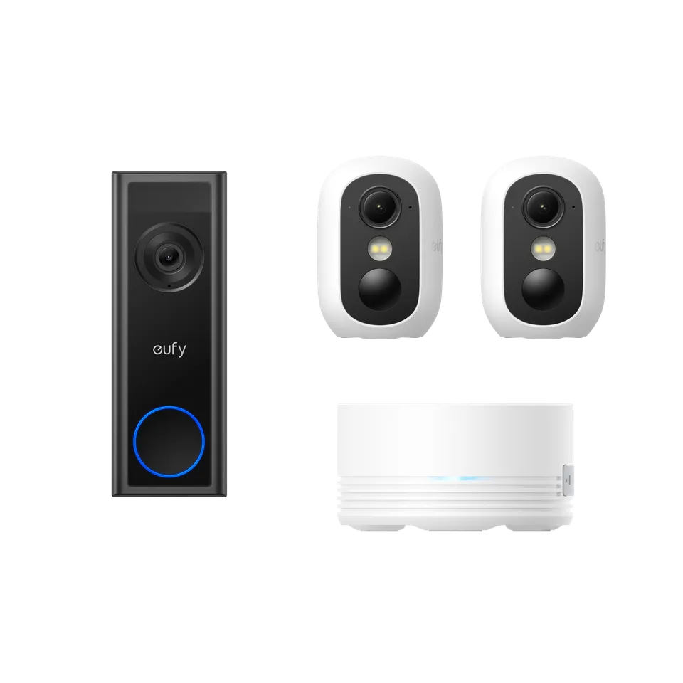 eufy-kit-sonnette-video-doorbell-c30-2k-2-cam-ras-c35-avec-hbmini image 1