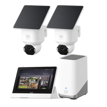 eufy-security-solocam-e42-4k-uhd-kit-2-cam-ras-homebase-s380-smart-display image 1
