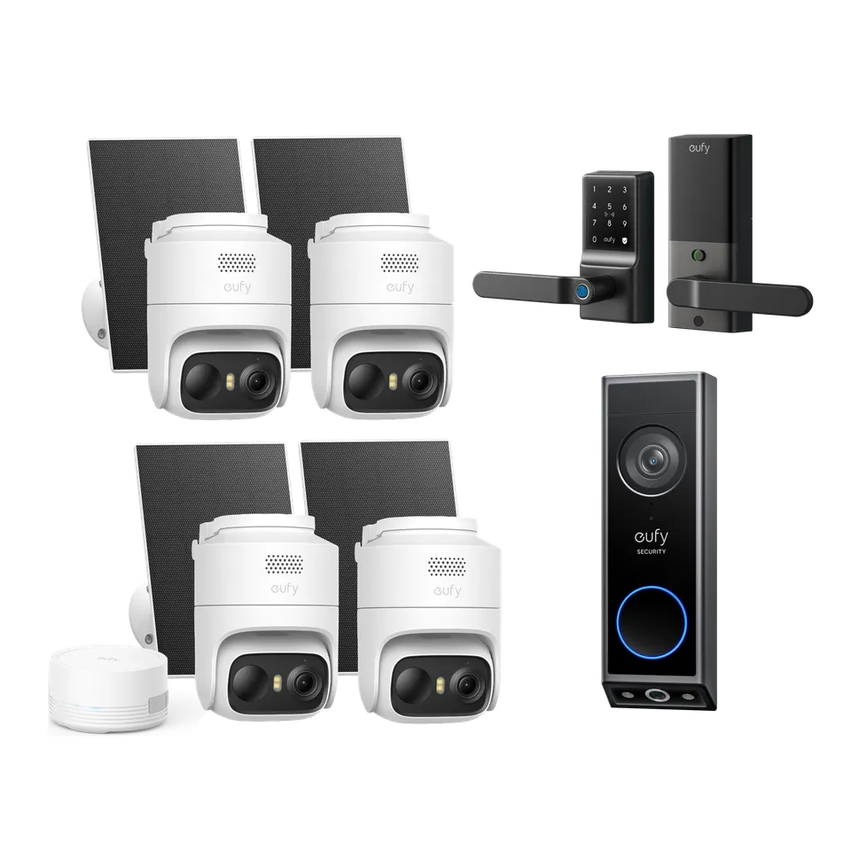eufy-homeshield-ai-security-smart-lock-bundle-eufycam-c37-4-cam-kit-video-doorbe image 1