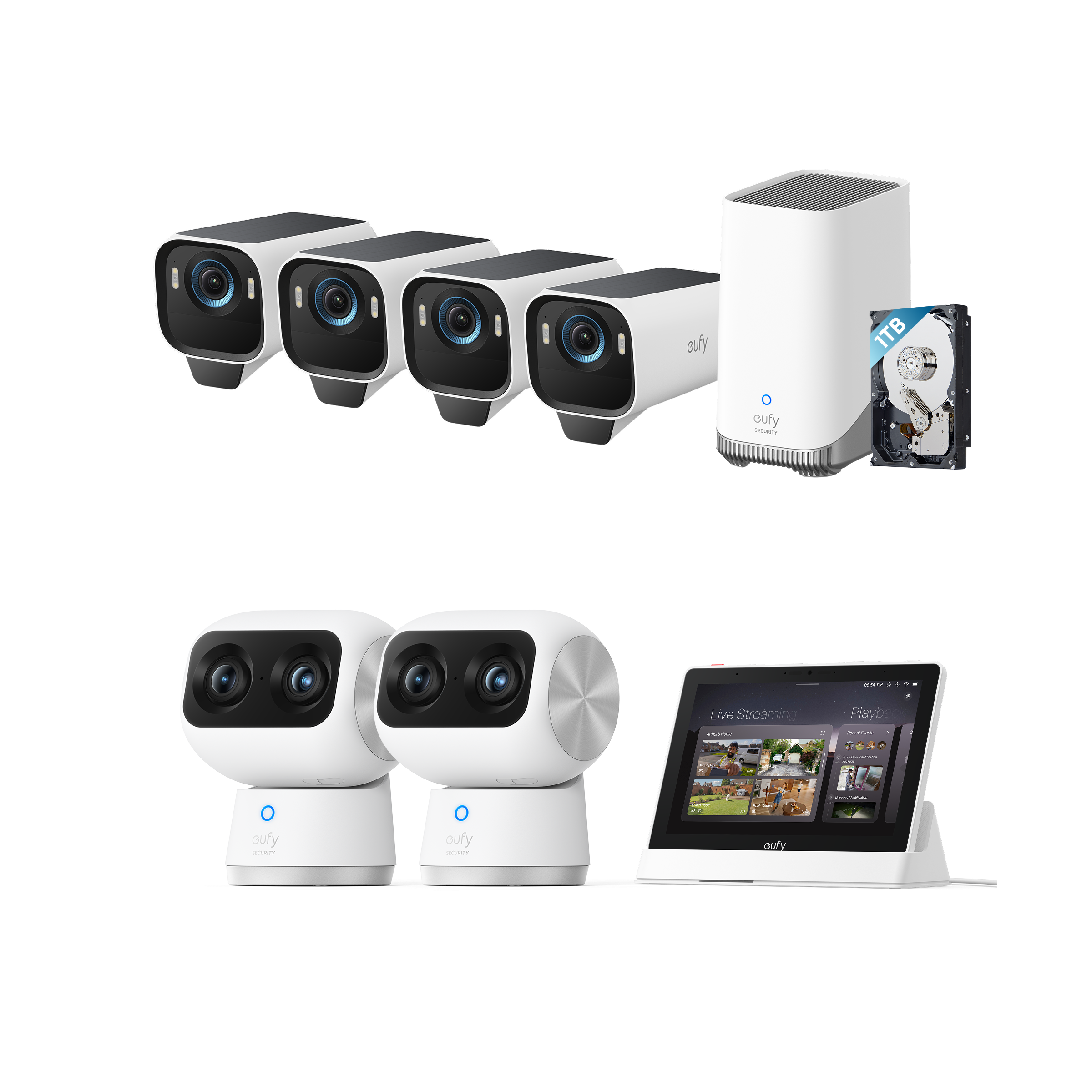 eufy-4k-protection-premium-bundle-eufycam-s3-pro-4-cam-ras-indoor-cam-s350-displ image 1