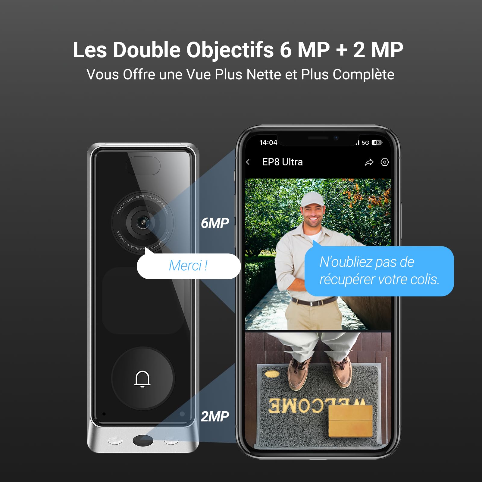 ezviz-ep8-ultra-sonnette-sans-fil-double-cam-ra-6mp-2mp-avec-carillon image 2