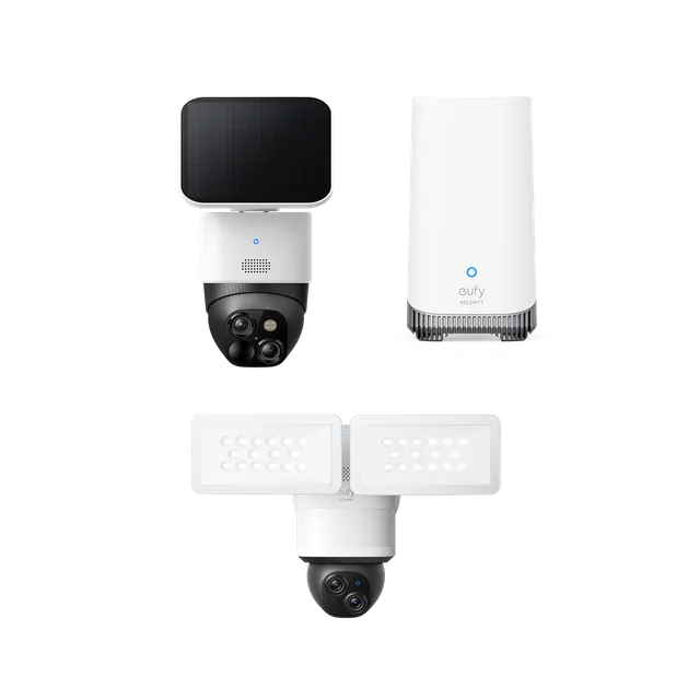 eufy-solocam-s340-floodlight-camera-e340-homebase-s380-pack-3-cam-ras-de-s-curit image 1