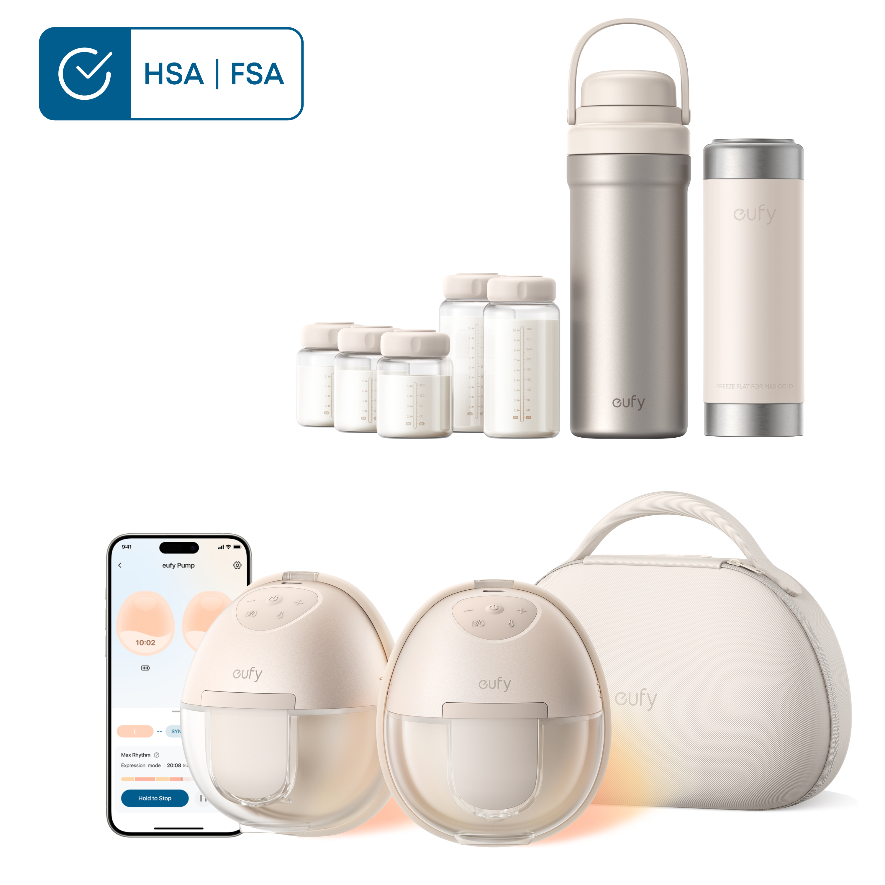 eufy-wearable-breast-pump-s1-pro-glaci-re-lait-portable-e10-tire-lait-mains-libr image 1