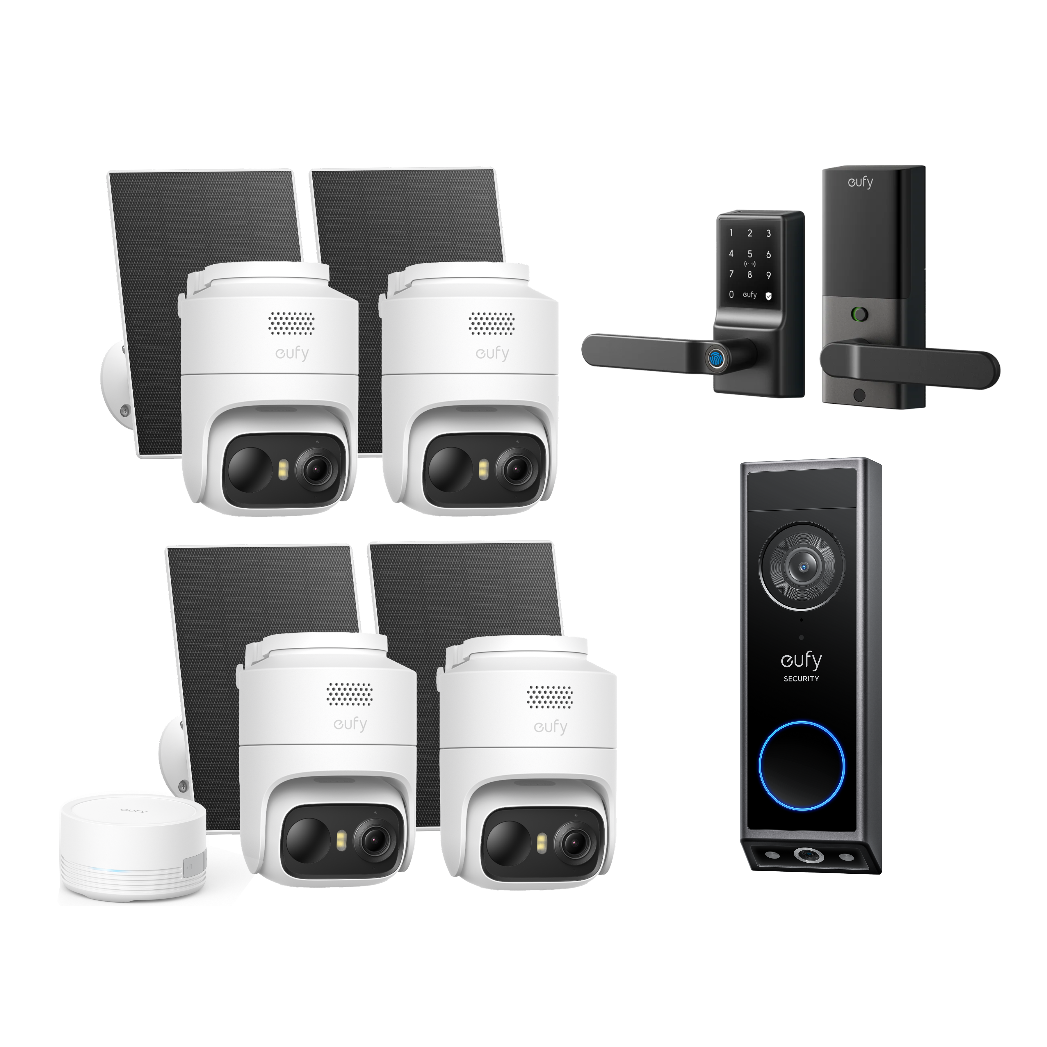 eufy-homeshield-ai-security-smart-lock-bundle-eufycam-c37-4-cam-kit-video-doorbe image 1
