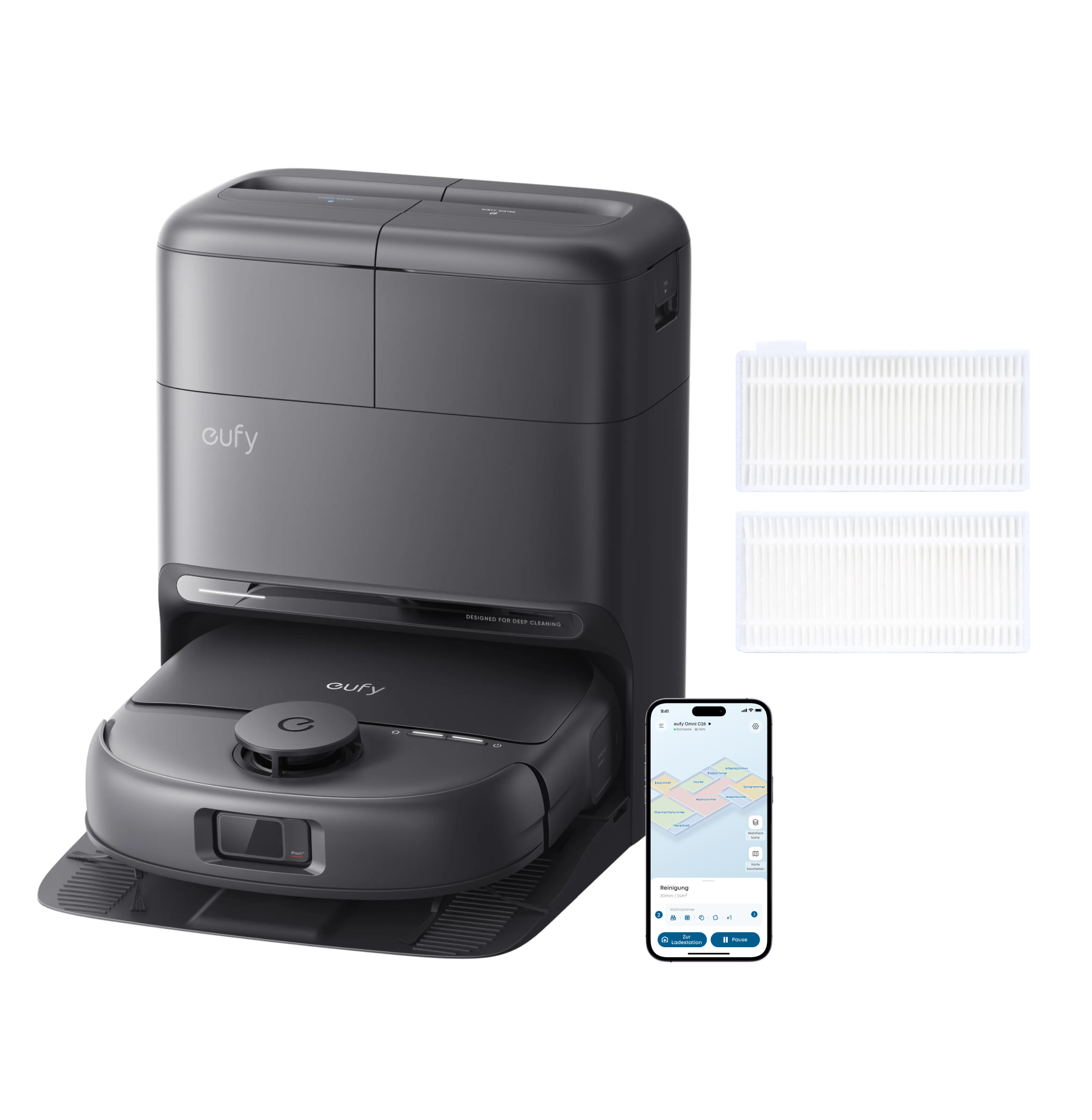eufy-omni-c28-robot-aspirateur-laveur-2-filtres-lavables image 1