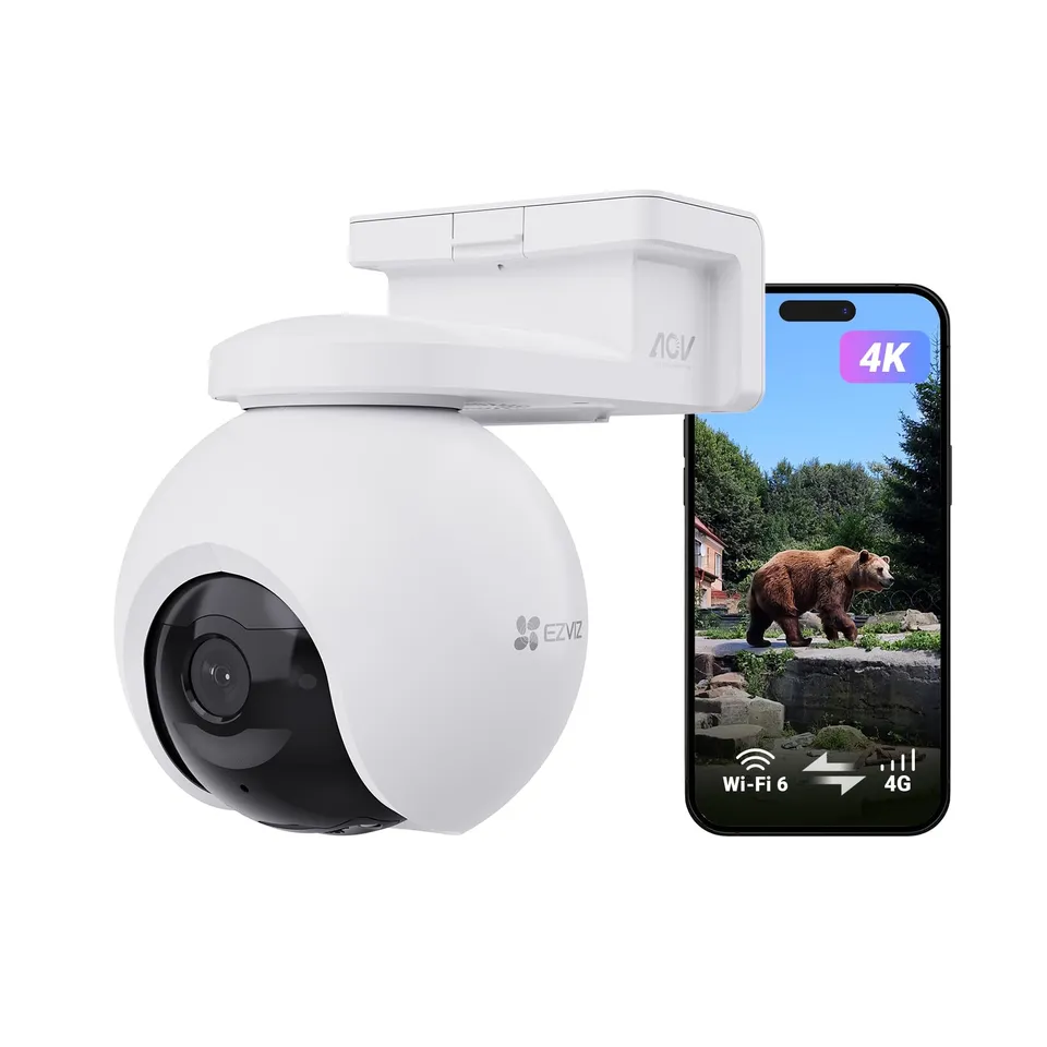 ezviz-eb8-pro-4g-8mp-cam-ra-ext-rieure-sans-fil-4g-lte-wi-fi-6-ptz-360-4k image 1
