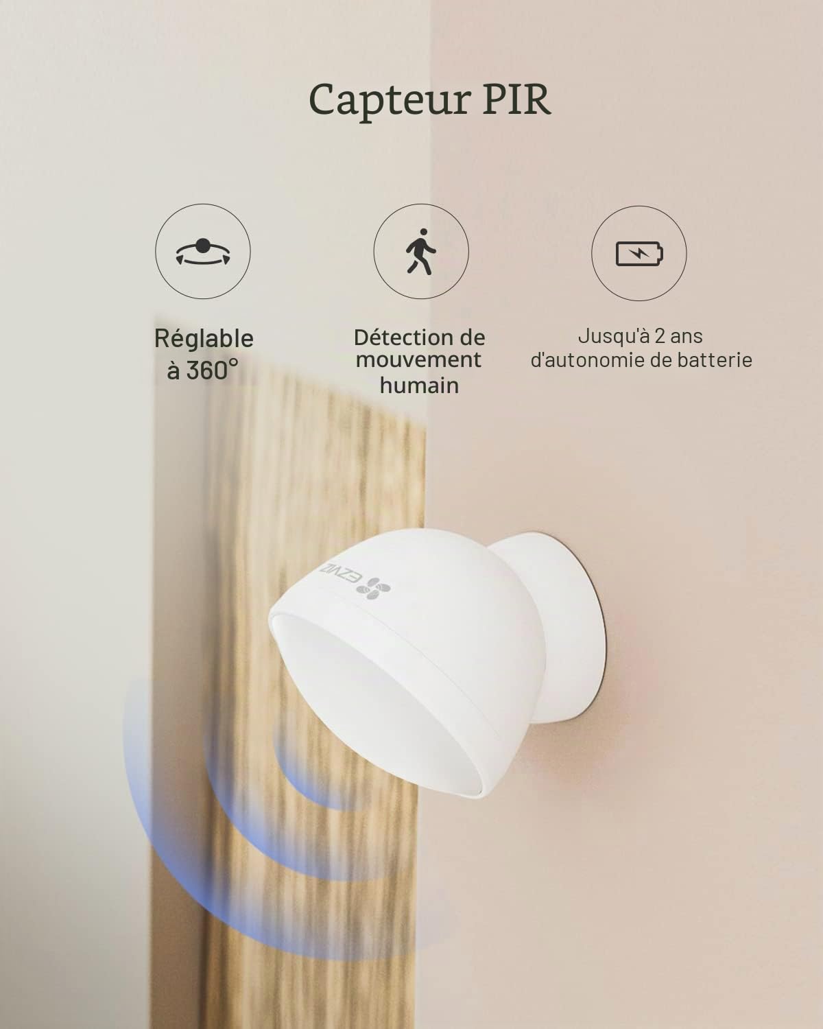 ezviz-t1c-d-tecteur-de-mouvement-pir-360-pour-centrale-a3 image 2