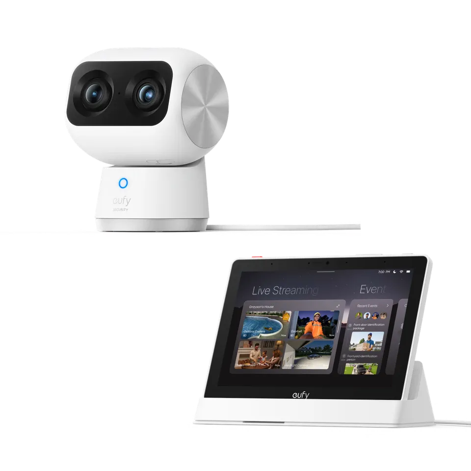 eufy-indoor-cam-s350-eufy-smart-display-e10-cam-ra-int-rieure-4k-uhd-double-obje image 1