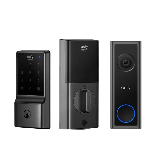 eufy-smart-lock-c210-sonnette-vid-o-c30-2k-pack-entr-e-sans-cl image 1