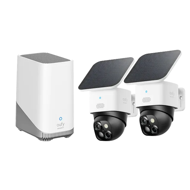 eufy-solocam-s340-lot-de-2-homebase-s380-cam-ra-solaire-3k-360 image 1