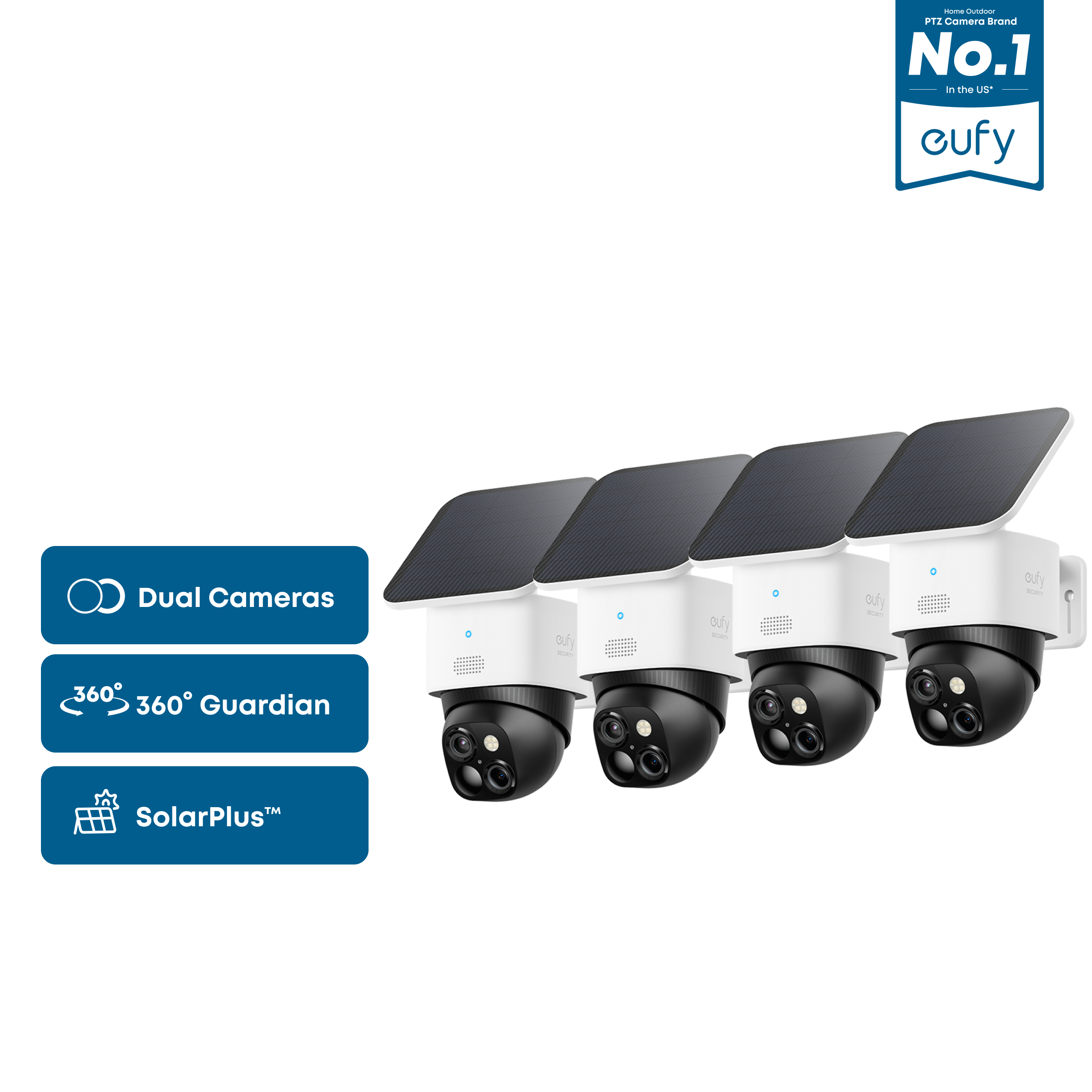 eufy-solocam-s340-pack-4-cam-ras-surveillance-solaire-3k-360 image 1