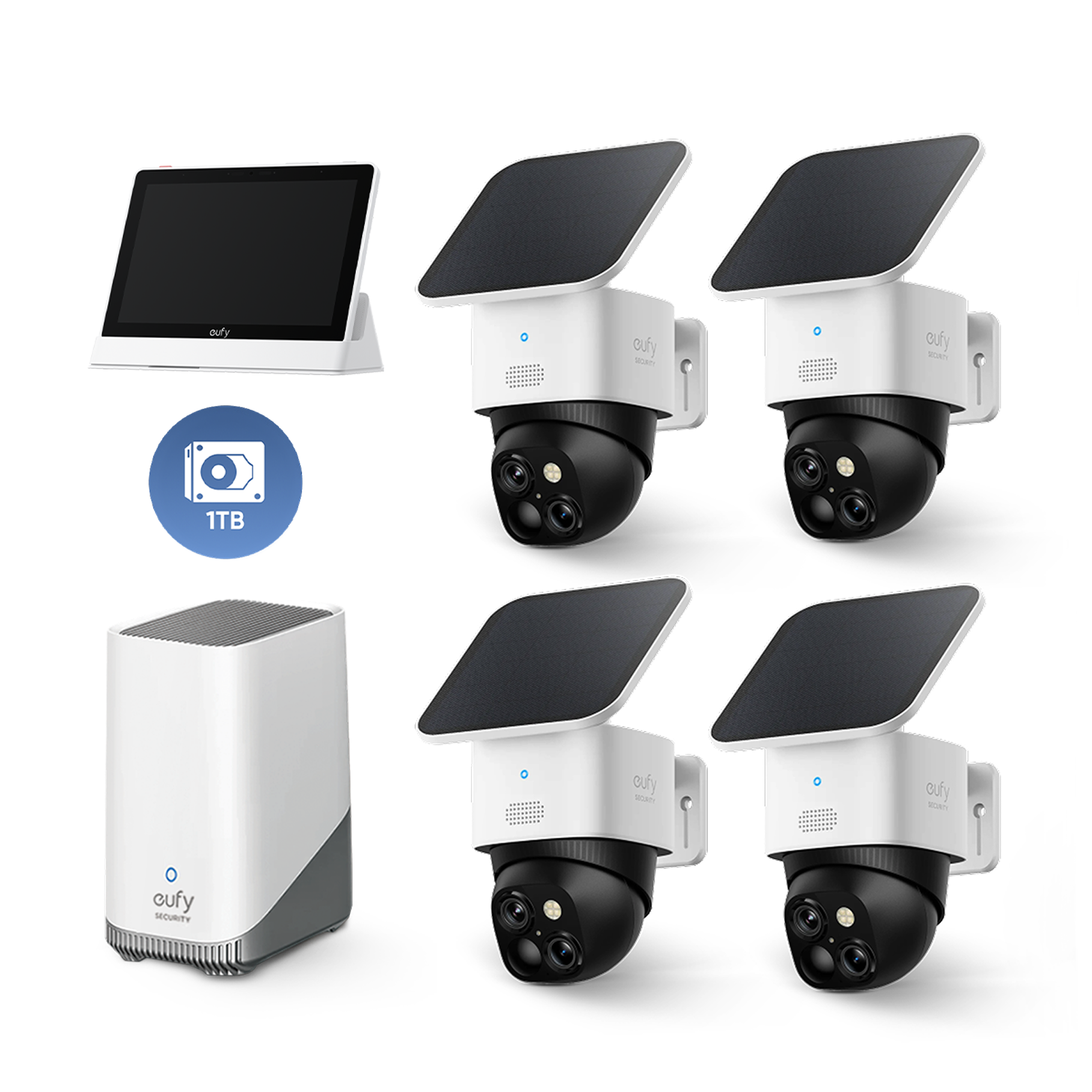 eufy-solocam-s340-lot-de-4-homebase-s380-disque-dur-1-to-smart-display-e10 image 1