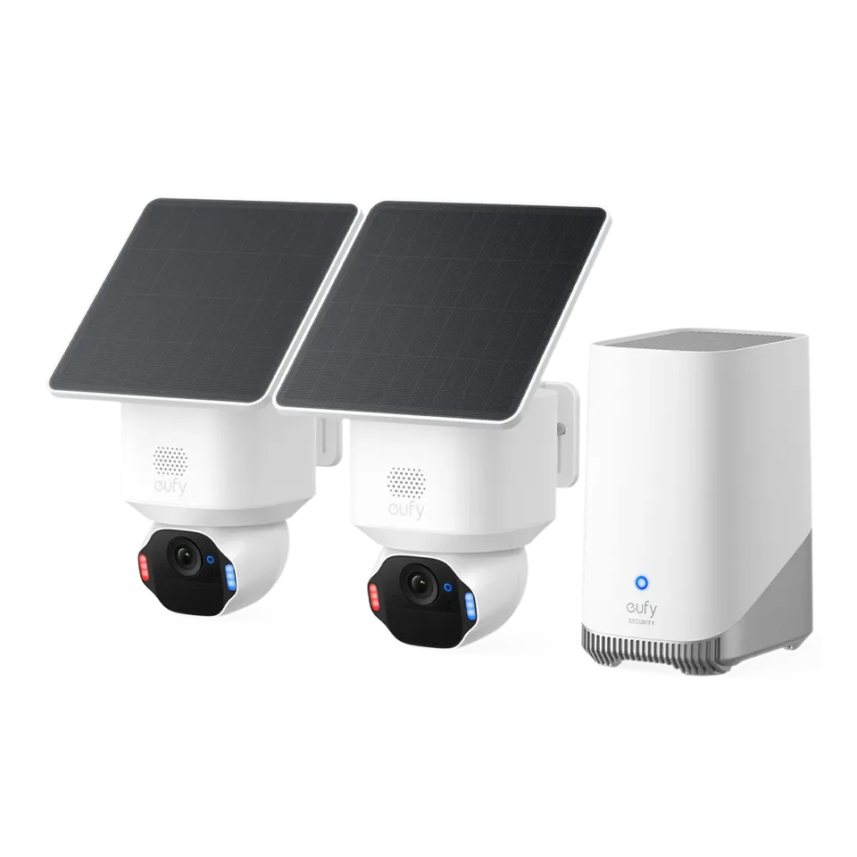 eufy-security-solocam-e42-kit-2-cam-ras-avec-homebase-s380-4k-uhd-ptz-avec-suivi image 1
