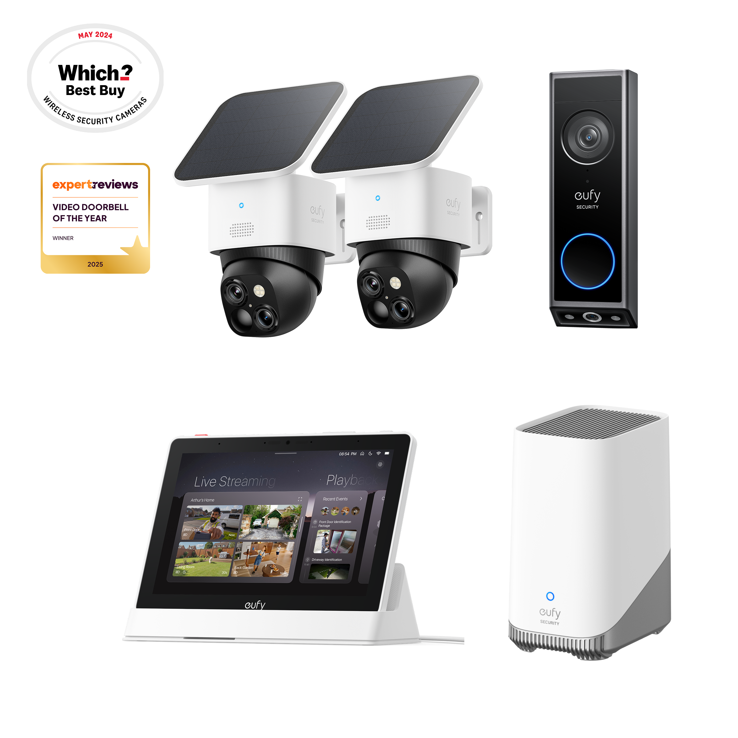 eufy-solocam-s340-pack-2-cam-ras-sonnette-vid-o-e340-homebase-s380-smart-display image 1