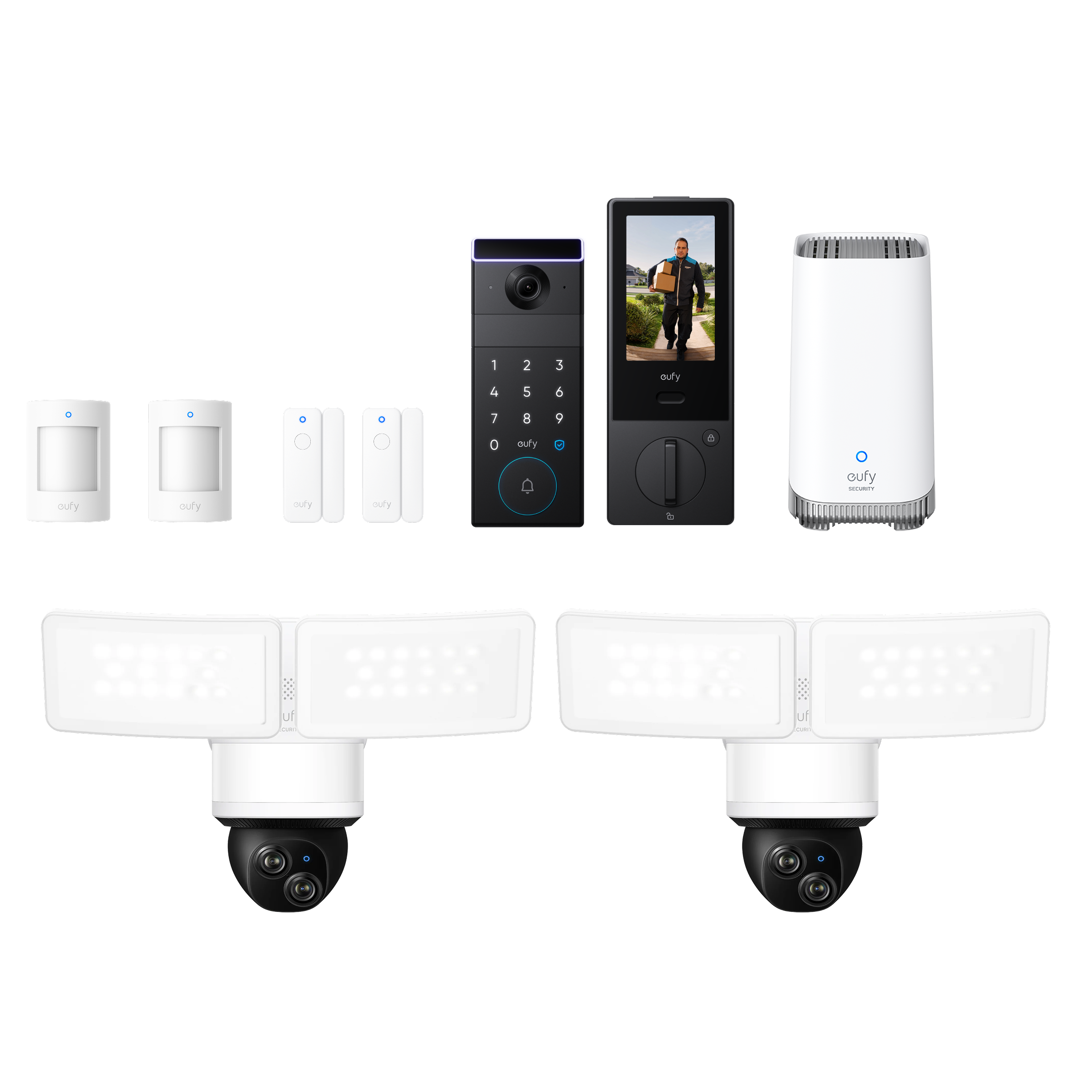 eufy-front-door-security-bundle-familock-s3-max-floodlight-e340-x2-homebase-s380 image 1