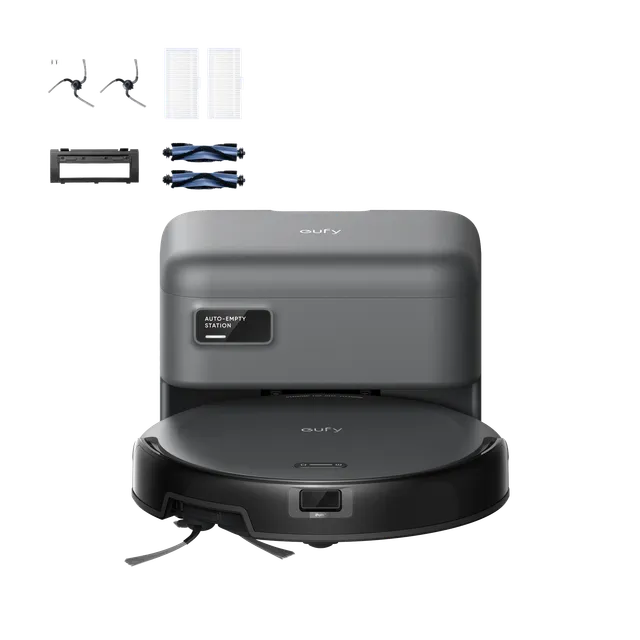 eufy-robot-vacuum-c10-avec-station-auto-vidage-kit-pi-ces-aspirateur-fin-7-2-cm image 1